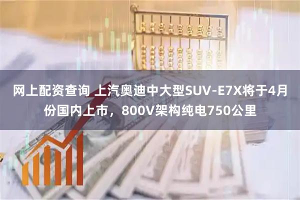 网上配资查询 上汽奥迪中大型SUV-E7X将于4月份国内上市，800V架构纯电750公里